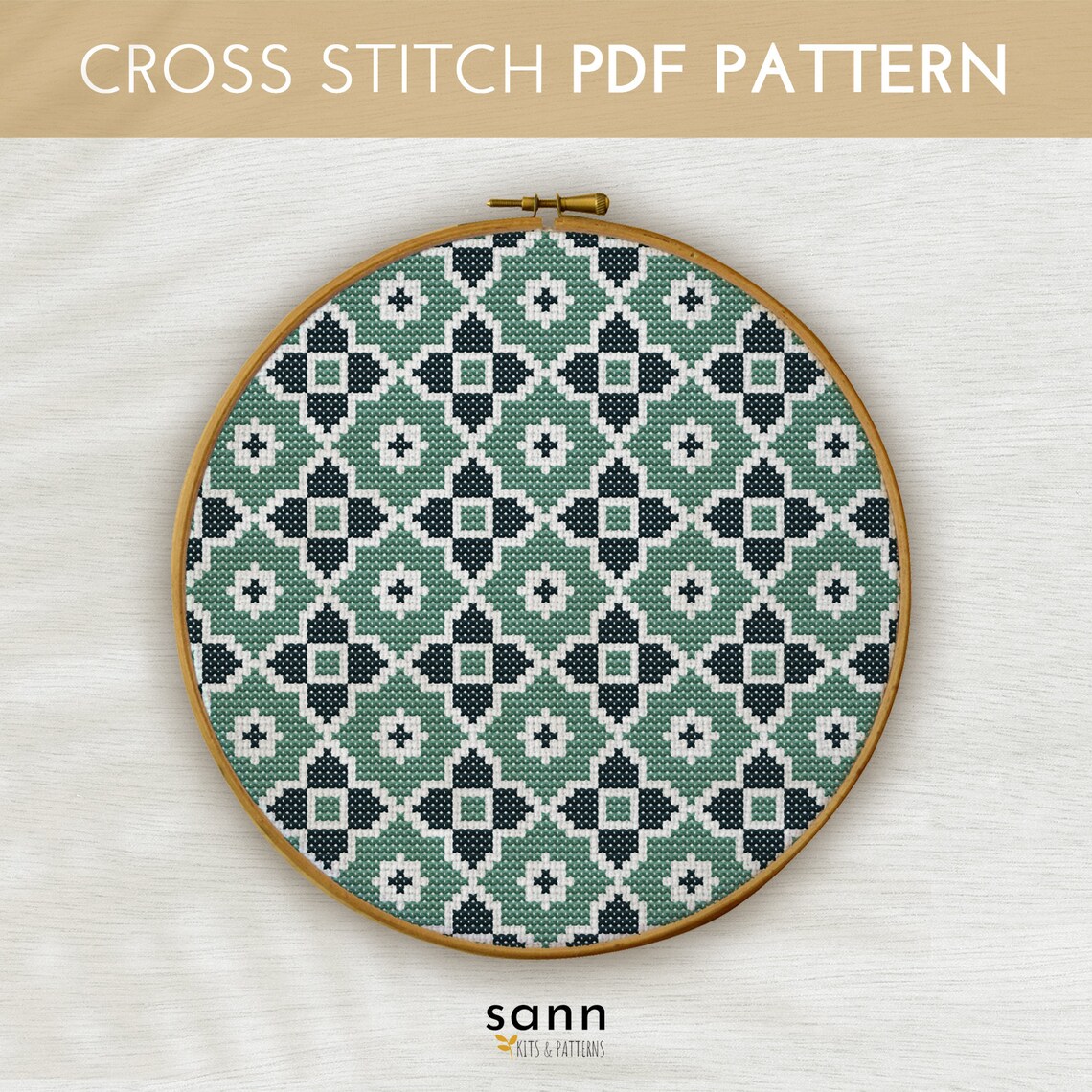 Tile Cross Stitch Pattern to Instant Download Aesthetic Cross - Etsy