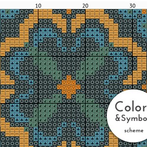 Tile Cross Stitch Digital Pattern PDF for Instant Download, Geometric ...