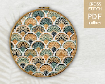 Boho Kakel Korsstygn Mönster: Abstrakt Geometri (PDF Mönster)
