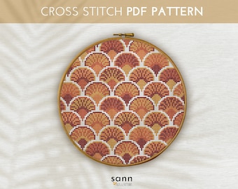 Marockanskt kakelmönster med korsstygn: Geometriskt broderi (PDF-mönster)