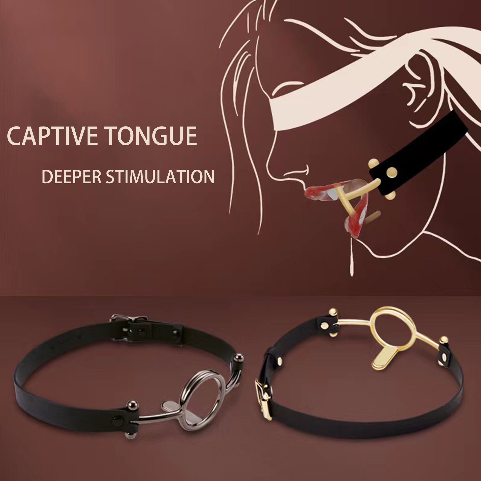 Cowhide Gag, Open BDSM Gag, Gag, Oring Gag, BDSM Gag, Gag, Bondage Gag
