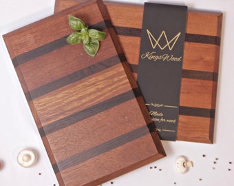 Set of 2 Handmade Cutting Board Made from Exotic Types of Wood Serving Board New Home Gift
