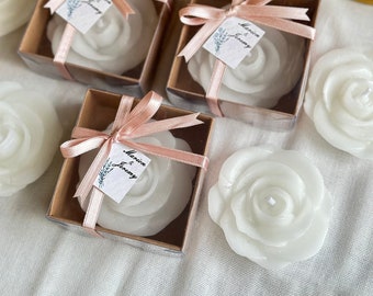 Wedding Candle Favors, Rose Candle Gifts Bulk, Candle Gift Box Set, Bridesmaid Candle , Flower Candle, Babyshower Candle