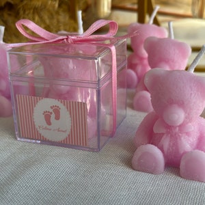 Spersonalizowana świeca w kształcie misia, świeca na baby shower, prezent w postaci świecy w kształcie misia na urodziny, mała świeca w kształcie misia, pomysł na prezent, świeca w kształcie misia, upominki na chrzest