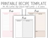 Printable Recipe Template: Blank Cookbook Pages (Digital Download)