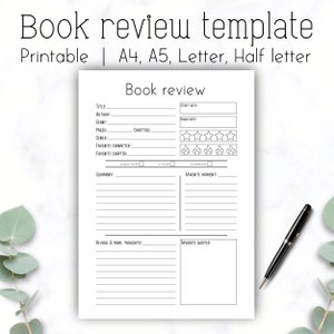 Printable Reading Journal, Fillable Reading Journal, Reading Journal,  Printable Book Tracker, Printable Reading Tracker, Book Journal 