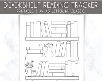 Bookshelf Reading Tracker Printable: 50 Books Challenge (A4/A5/Letter/HP Classic)