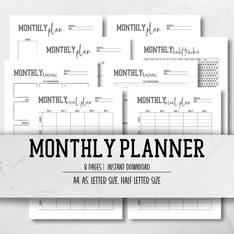 Planner Bundle Printable Daily Planner Weekly Planner Monthly - Etsy
