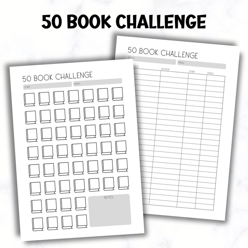 Book Challenge Printable, Book tracker, 25/50/100 Book Challenge, Colorful Reading Challenge Printable, image 3