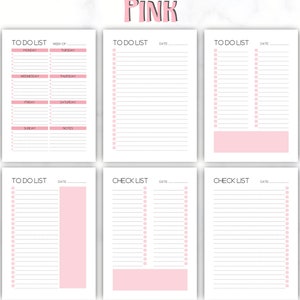 To Do Liste zum Ausdrucken, Checkliste Vorlage A4 A5 Letter Halber