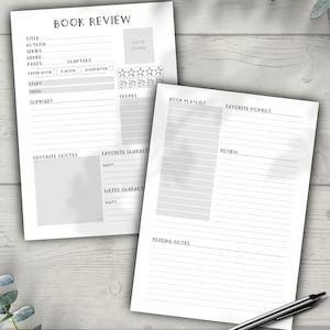 Printable Book Review Template, Reading Tracker, Printable Reading ...