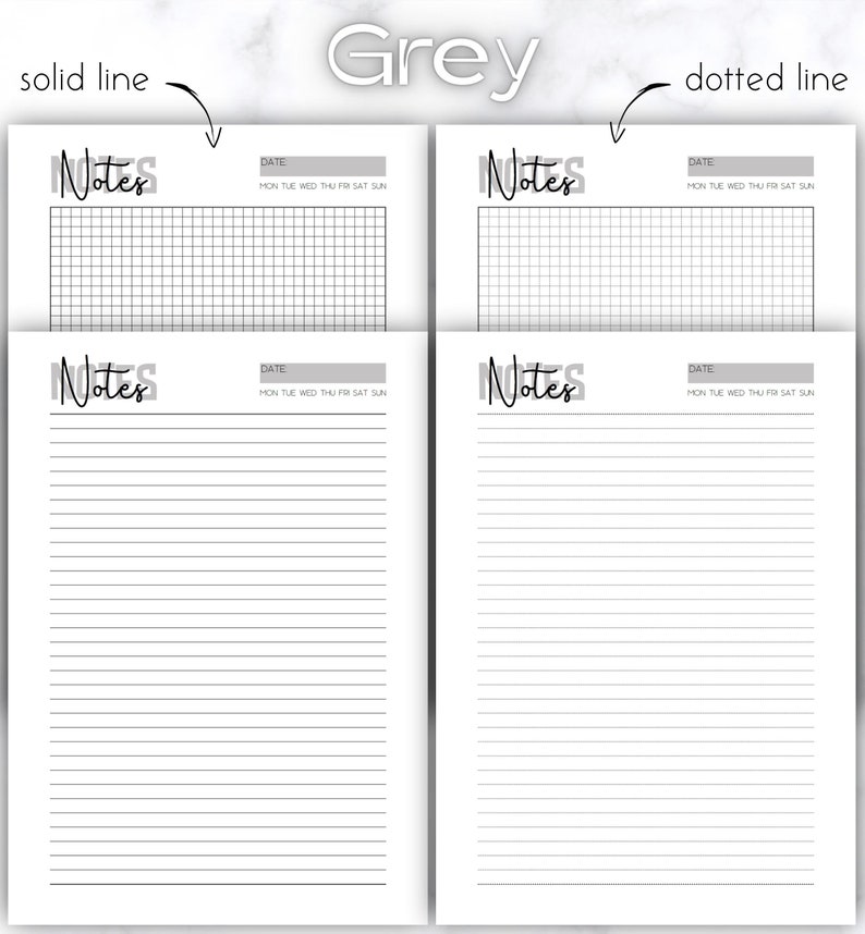Colorful Notes Pages Printable: Lined & Graph Paper (PDF) - Etsy