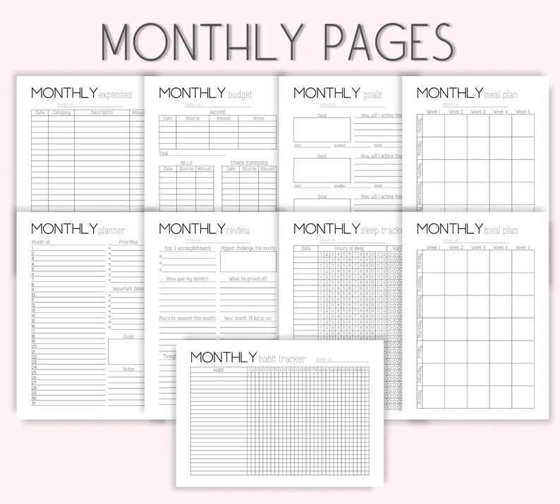2023 Planner Printable Daily Planner Weekly Planner Monthly Etsy