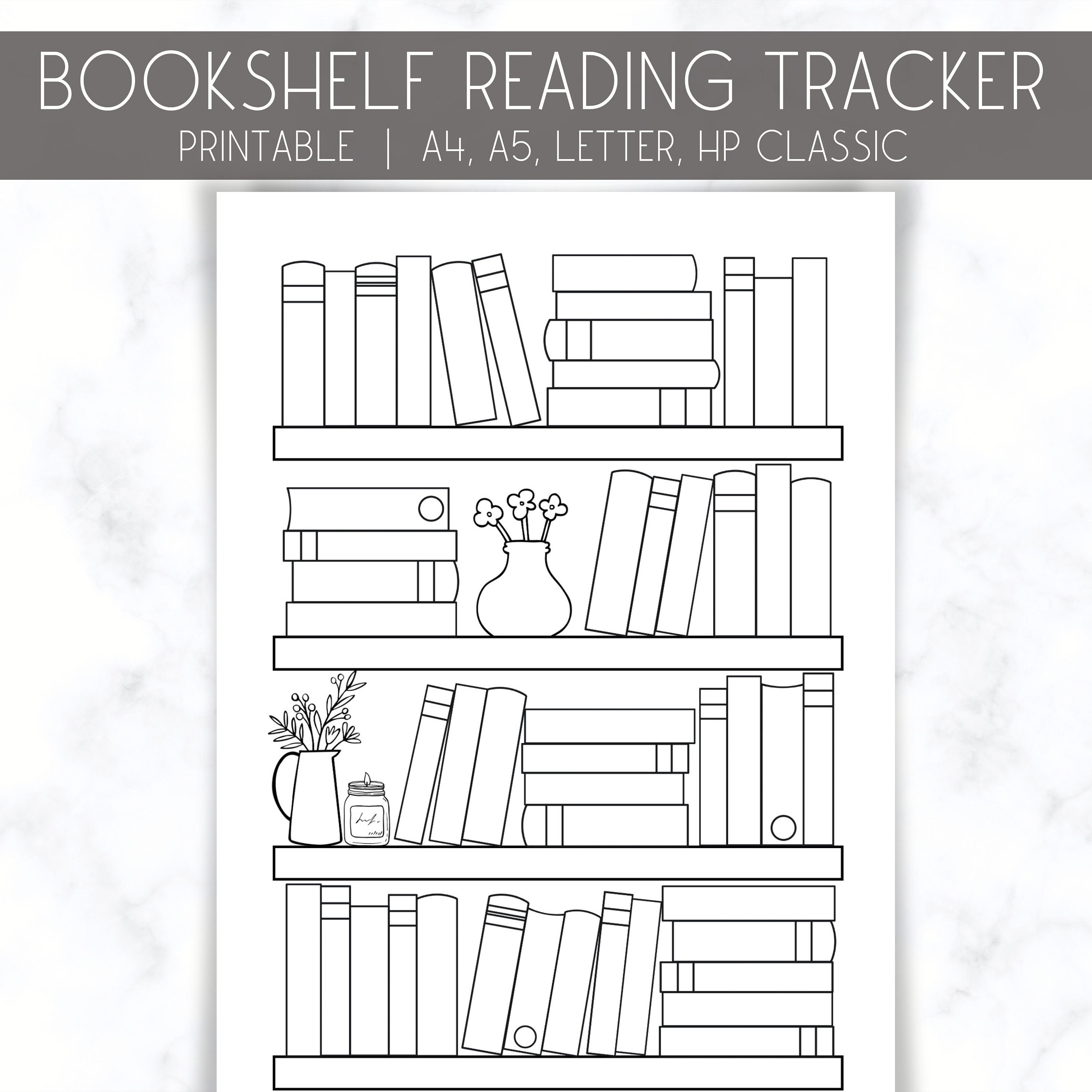 Reading Log, Reading Journal Tracker Gráfico por Vector Cafe · Creative  Fabrica