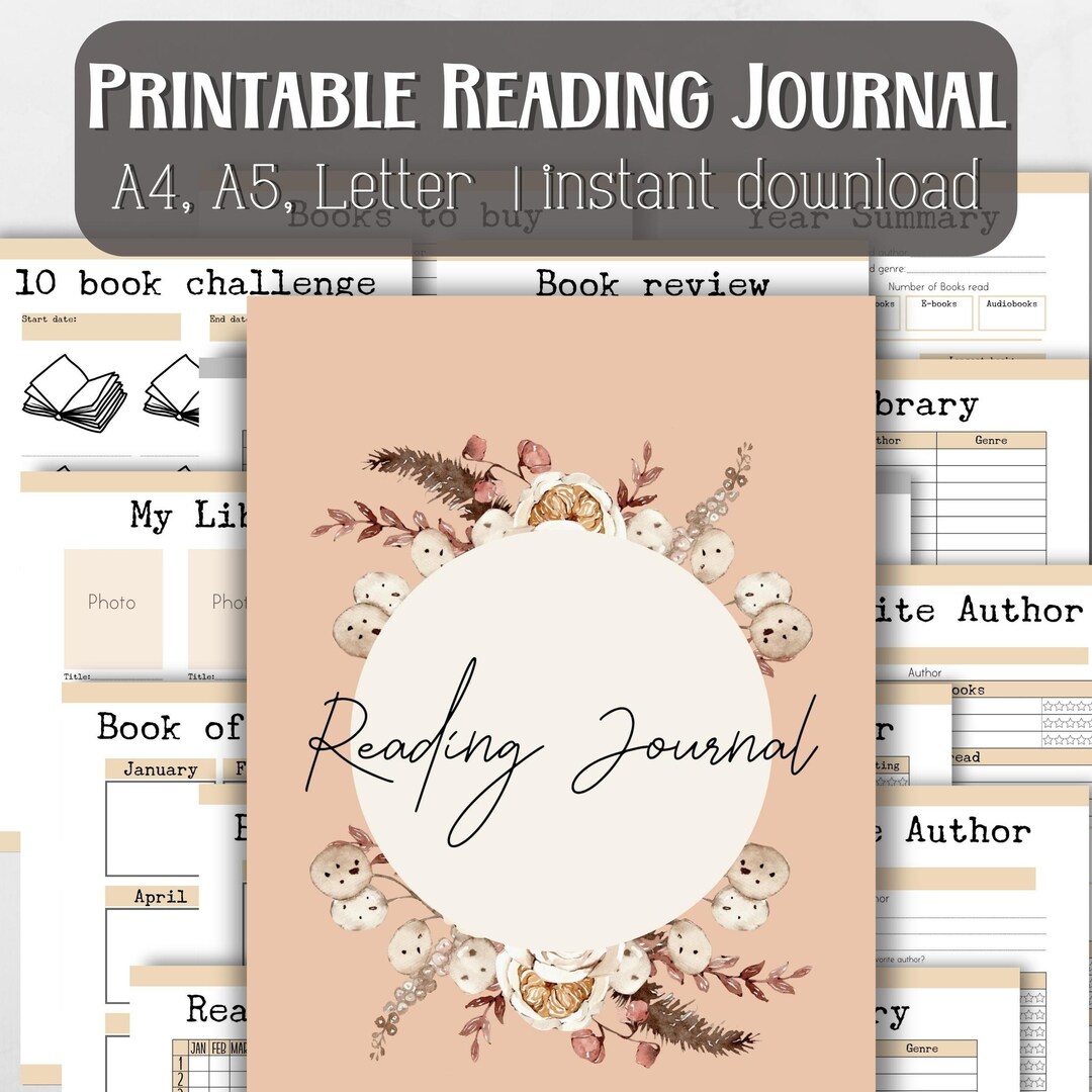 Reading Journal Printable: Book Review & Tracker (digital Download) - Etsy