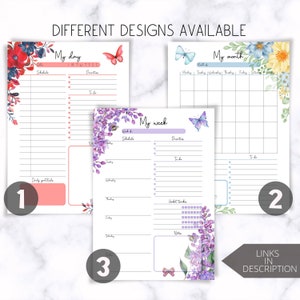 Floral Planner Bundle Printable, Flower Themed Planner, Daily Plan ...