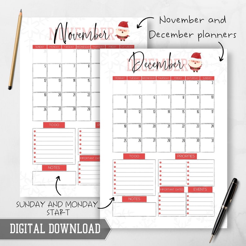 2023 Christmas Planner Printable Gift Budget Planner Holiday - Etsy