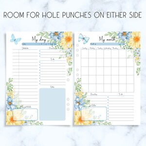 Printable Planner Bundle, Flower Themed Planner Printable, Daily Plan ...