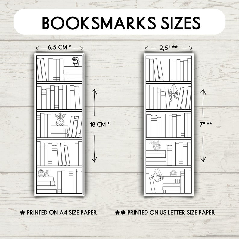 Printable Bookshelf Bookmarks, Reading tracker, Coloring Bookmarks Printable, Bookshelf Template, 50 books Bookshelf Bookmark image 3