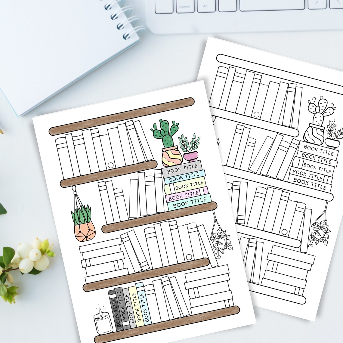 Reading Tracker Printable Bookshelf Reading Log A4 A5 Letter - Etsy