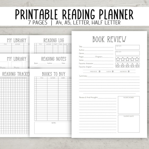 HP Classic Reading Journal Printable Book Reading Log Template, Book Review  Journal, Simple Book Tracker, Reading Planner, Reading Challenge 