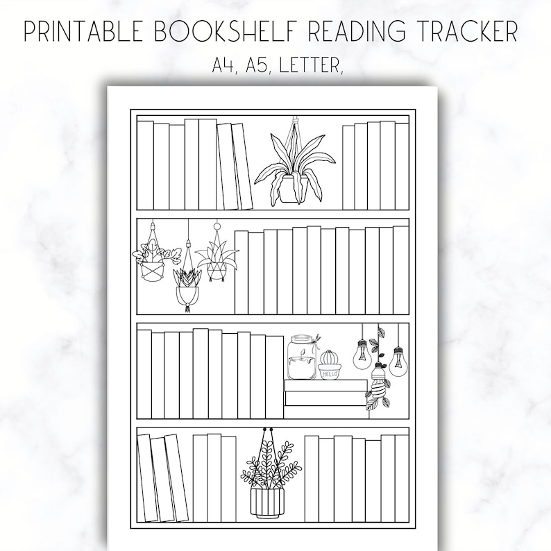 Bookshelf Reading Tracker Printable Reading Planner Reading - Etsy