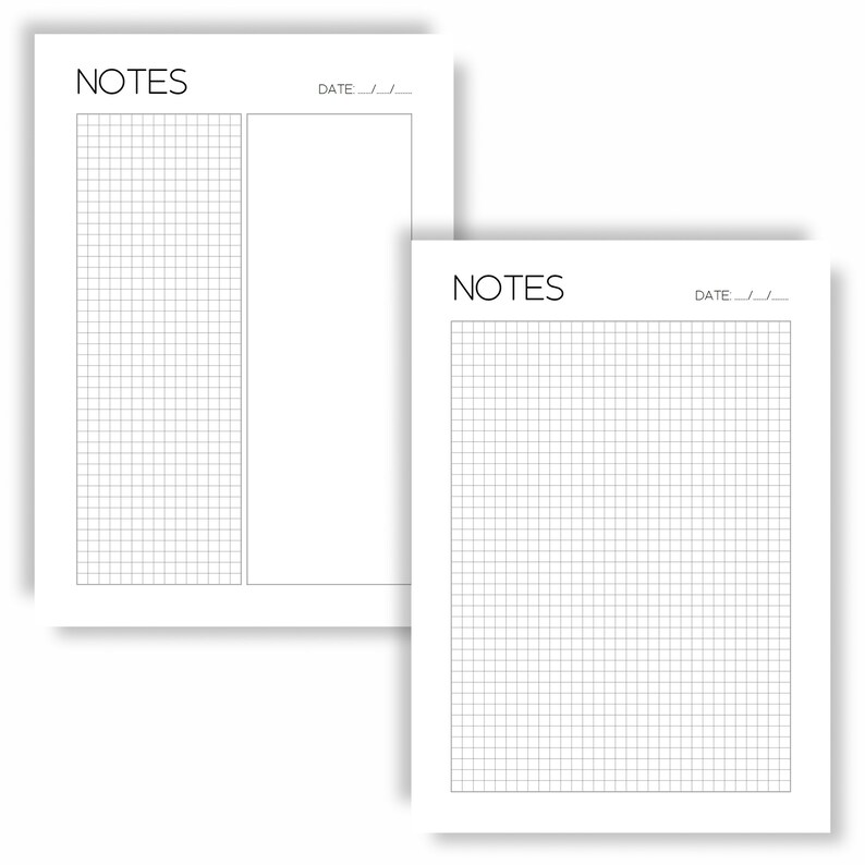 Notes Pages Printable Lined Notes Pages Notes Planner Study - Etsy