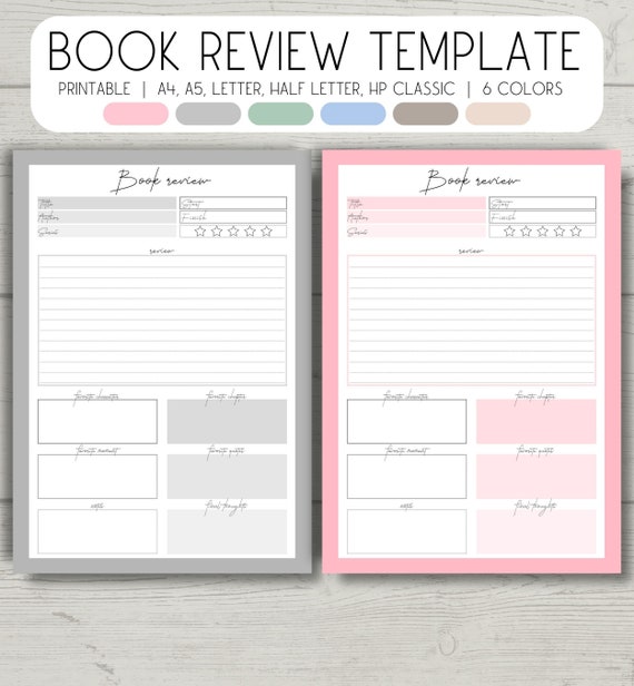 HP Classic Reading Journal Printable Book Reading Log Template
