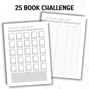 Book Challenge Printable, Book tracker, 25/50/100 Book Challenge, Colorful Reading Challenge Printable, image 2