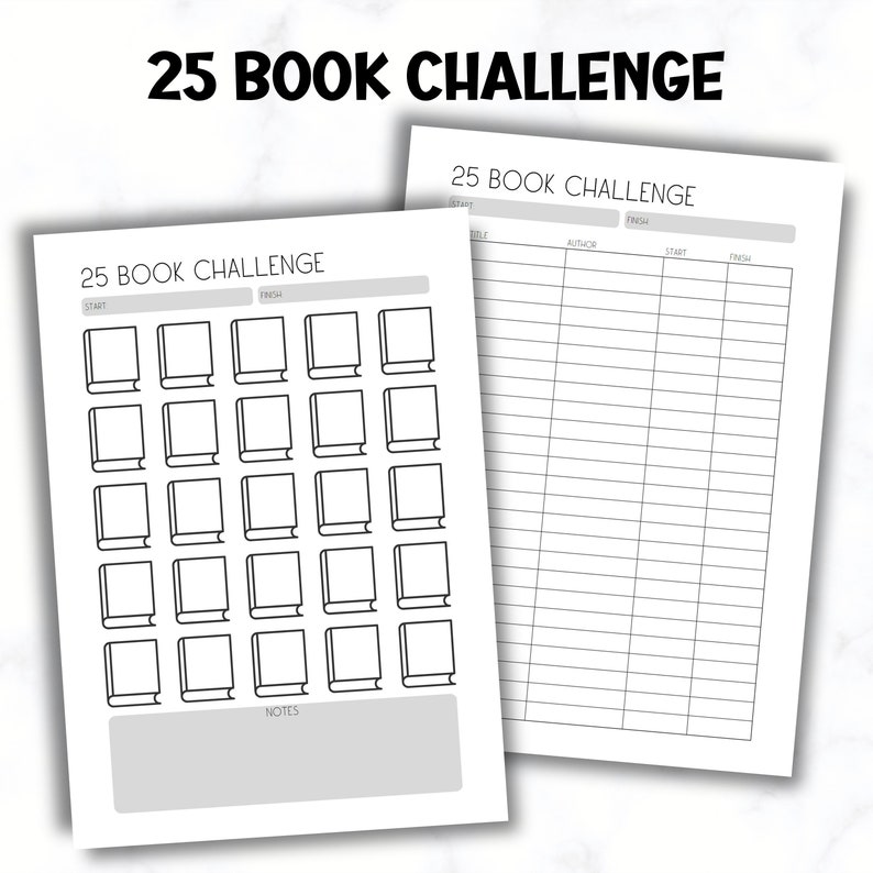 Book Challenge Printable, Book tracker, 25/50/100 Book Challenge, Colorful Reading Challenge Printable, image 2