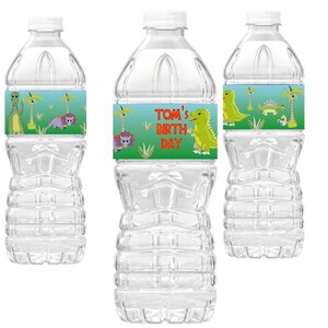 Editable Dinosaurs Water Bottle Labels, Downloadable Water Bottle ...