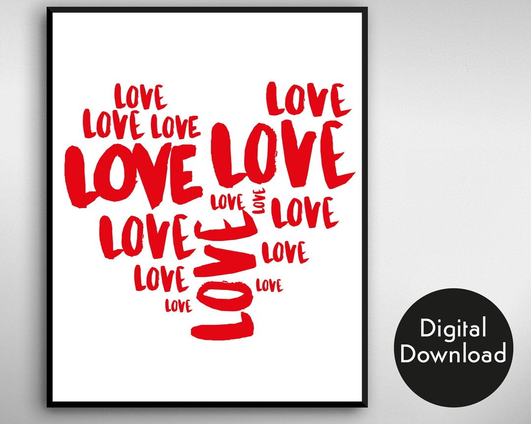 Downloadable Beautiful Love Wall Art, Digital Prints Instant Download