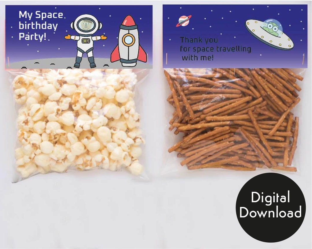4 Editable Spaceman Treat Bag Toppers Digital Download, Downloadable ...
