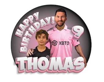 Inter Miami Customized Cake Topper Digital Download Personalized Messi Cake Topper with Your photo name and age Messi with you Cake Topper