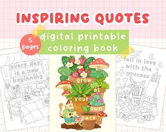 Inspiring Quotes Coloring Pages | Digital Download | printable mindful coloring book