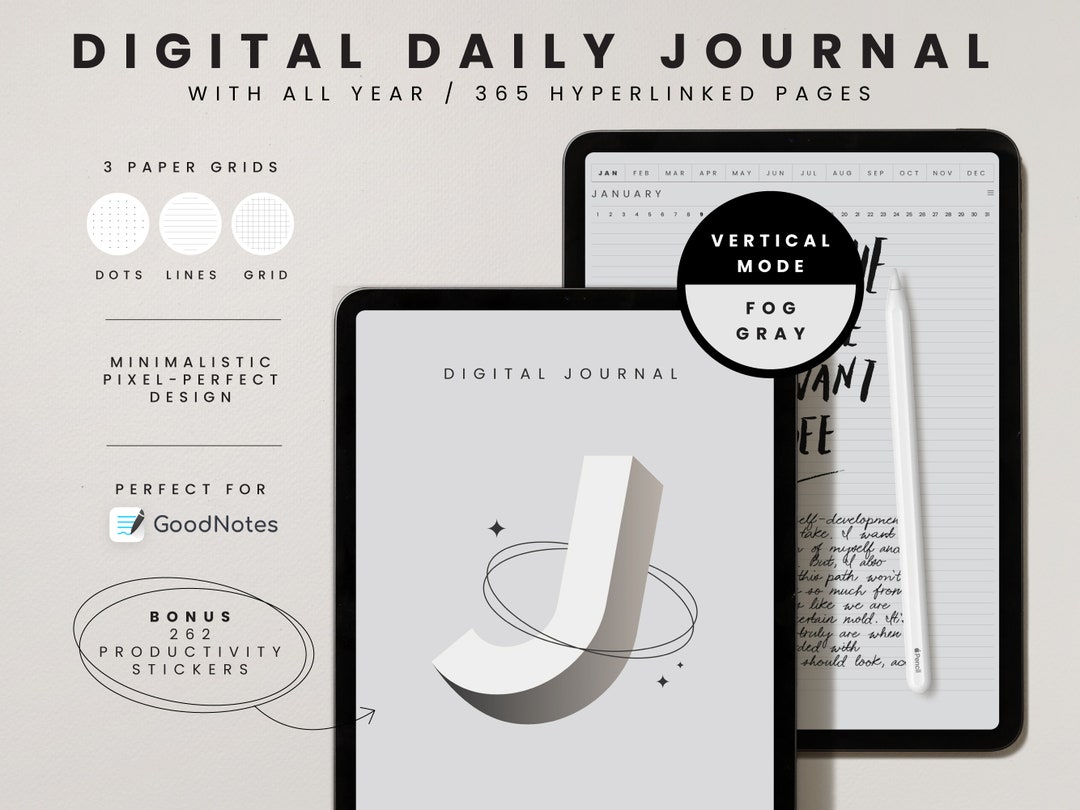Digital Daily Journal Pages Digital Papers for iPad Etsy