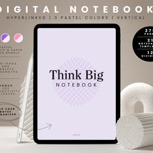 Pastel Digital Notebook: 21 Templates, 262 Stickers (Digital Download)