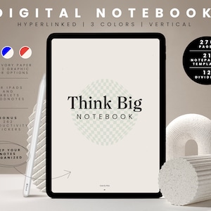 Minimalist Digital Notebook: 21 Templates, 262 Stickers (iPad, Goodnotes)