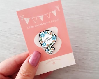 Feminist Enamel Pin | Girl Power Badge | Feminism Badge | Gift for her | Girls rule the world | International Women's Day Gift