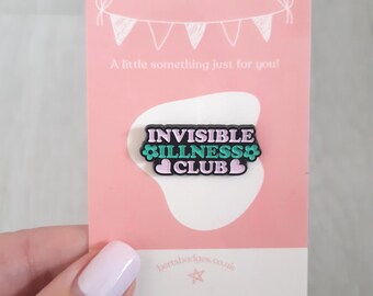 Invisible Illness Club Emaille Pin Abzeichen | Bewusstsein für chronische Krankheiten | Unsichtbare Behinderung Pin | Spoonie Geschenk | Bert Anstecker