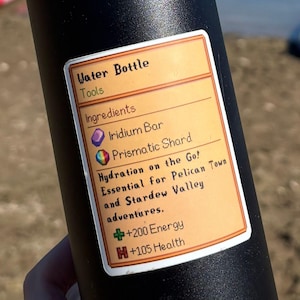 Stardew Valley Sticker Water Bottle | Stardew Valley gift, Stardew Valley Art, Die-cut vinyl for water, Pixel art gift, Stardew Valley Decal