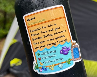 Stardew Valley Sticker Water Bottle | Stardew Valley gift, Stardew Valley Art, Die-cut vinyl water, Waterproof Sticker, Stardew Valley Decal