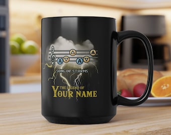 Legend of Zelda Song of Storms Customized Mug - Ocarina of Time & Majora's Mask | Personalized Zelda Mug, Zelda Gift,Custom Zelda Coffee Mug