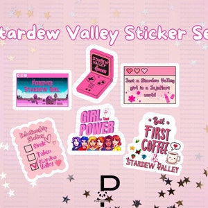 Stardew Valley Stickers - Stardew Girl, Pack of 1 to 6 | Stardew Gift for Her, Stardew Queen, Stardew JojaMart arts, Stardew sticker decal