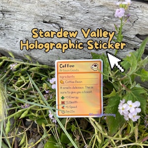 Stardew Valley Holographic Sticker | Stardew Valley gift, Stardew Valley Stickers, Stardew Valley Decal Vinyl, Stardew Valley Coffee Sticker