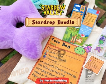 Stardew Valley Stardrop Bundle | Stardrop Plushie, Stardew Valley Plushie, Stardew Cozy Gaming Gifts | Stardew Valley Sticker & Bookmark