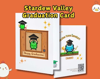 Stardew Valley Graduation Card | Stardew Valley Graduation Gift, Stardew Valley Gift, Greeting Card, Postcard, Stardew Postcard,Stardew Grad