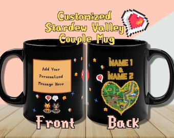 Personalized Stardew Valley Couple Mug - Custom Stardew Valley Gift, Stardew Valley coffee Mugs, Stardew Anniversary gift, Valentines, 11oz