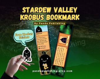 Stardew Valley Krobus Bookmark | Stardew Valley Gift, Cozy Gaming Bookmark, Stardew Valley Gifts, Stardew Book, Stardew Valley Stationary