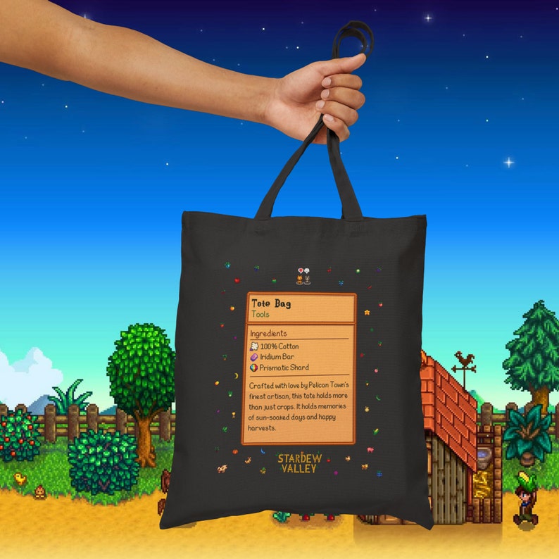 Bolsa de mano de Stardew Valley / Regalo de Stardew Valley, Regalo de cumpleaños de Stardew Valley, Merch de Stardew Valley, Bolsa de Stardew Valley, Bolsas de lona Stardew imagen 3